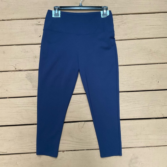 Athena Marie Blue Cropped Knit Leggings - Picture 1 of 7